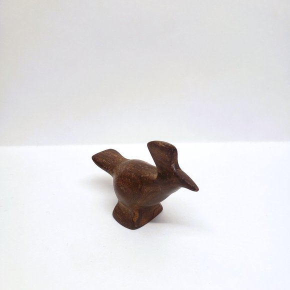 Vintage Wood Roadrunner Bird Figurine Carved Statue MCM 2"Tall - Picture 5 of 7